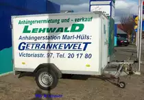 Transport Anh�nger Kastenaufbau LEHWALD / Getr�nkewelt in Marl 02/03/2010