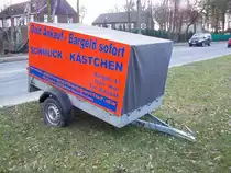 Kleiner Werbeanh�nger gesehen in Marl 01/03/2010