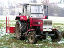 Steyr650 mit angebauter  Hubschaufel ; 071117