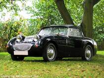 Austin Healey Sprite  The Frog  oder  Frogeye  (Froschauge) - Erstzulassung 05/1961, UK-Import, Linkslenker, 32 kW (44 PS) - fotografiert am 29.09.2007 zu den British Car Classics auf Schloss Hubertushhe in Storkow (Storkower See) - Copyright @ Ralf Christian Kunkel