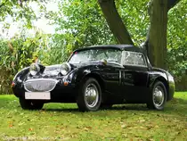 Austin Healey Sprite  The Frog  oder  Frogeye  (Froschauge) - Erstzulassung 05/1961, UK-Import, Linkslenker, 32 kW (44 PS) - fotografiert am 29.09.2007 zu den British Car Classics auf Schloss Hubertush�he in Storkow (Storkower See) - Copyright @ Ralf Christian Kunkel