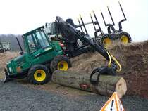 Timberjack 1110 D steht in der Landmaschinenausstellung der Gebrder Herrlich in Hofbieber-Langenbieber anl. des 50-jhrigen Firmenjubilums am 20.03.2010

