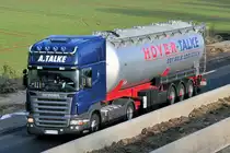 Scania R420 Tankauflieger  Hoyer-Talke , A61 bei Heimerzheim 18.03.2010