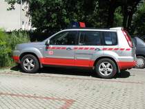 Gelndewagen NISSAN ... dCi X-TRAIL der DB AG als -Unfallhilfsfahrzeug- gesehen vor dem Bahnhof in Ludwigslust, 01.08.2009