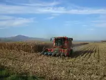 M�hdrescher Case 2166,
6Zyl.Turbu-Diesel mit 240PS,
bei der Maisernte am Kaiserstuhl,
Nov.2008