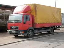 MAN-LKW am 26.M�rz 2010 im Industriegel�nde von Bergen/R�gen.