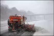 Wenige Kilometer weiter hat sich der Schneematsch in reinen Schnee/Schneematsch gewandelt... Der MAN 19.364, MAN FE360A und der MAN LE10.220 (beide nicht im Bild) k�mpfen sich durch den Schnee....