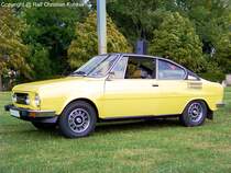 koda 110 R Coup (Typ 718K) - Tschechoslowakei, Bauzeit 1970-1976, 56.902 gebaute Exemplare - techn. Daten: wassergekhlter 4-Zylinder-Viertakt-Reihen-Ottomotor lngs zur Hinterachse eingebaut, Hubraum: 1.107 cm, Leistung: 45,6 kW (62 PS), Hinterradantrieb, L x B x H: 4.155 x 1.620 x 1.340 mm, Gesamtgewicht: 805 bis 880 kg, Vmax: 140 km/h, durchschnittlicher Verbrauch: 9 l/100 km - fotografiert am 05.09.2009 zum 11. Ostmobil Meeting Magdeburg (OMMMA 2009) - Copyright @ Ralf Christian Kunkel