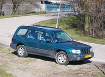 Subaru Forester fotografiert in Leiden, Niederlande am 21-03-2010.