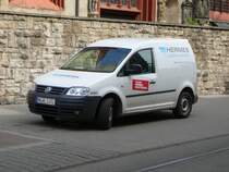 VW Caddy von der Hermes-Logistic-Gruppe steht in Erfurt im April 2010