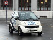 Smart mit Werbung unterwegs in Thun am 21.03.2010