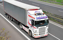 Scania R 480 Spedition  CROE  aus Belgien auf der A 61 bei Rheinbach 14.04.2010