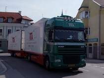 DAF-XF aus Holland hat sich in das Stadtgebiet von Ried i.I. verirrt;100409