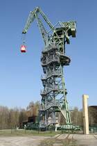 Portalwippdrehkran  Eber  im Kranbau Eberswalde.
Er wurde dort zur Vormontage der Krane genutzt. 18.04.2010