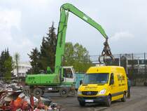 Sennebogen Greenline 825 steht auf dem Betriebshof des Altmetallverwerters JOHANN DRING in Fulda, April 2010