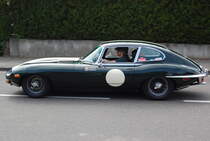 Fitze Fatze eine (englische) Katze, Jaguar E-typ auf Ralleytour.