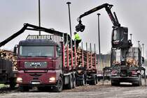 MAN Lastzug bei der Tandembeladung in Stendal am 20.04.2010