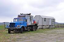 Kraz als VEB Erdl-Erdgas Grimmen berbleibsel kurz vor den Toren der Hansestadt Greifswald, 27.04.2010