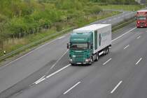 Mercedes Actros, am 29.April 2010 auf der A2 bei Lehrte.