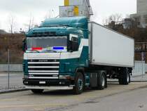 Scania 124L 420 Sattelschlepper in Lyss am 03.04.2010