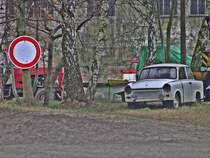 nicht jeder Invalide findet sofort ein Pltzchen im Technik-Museum Ptnitz - aber Kulisse pat schon, 11.02.08