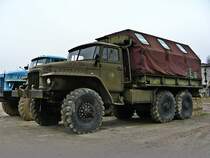 Ural mit Werkstattplanenaufbau im Technik-Museum Ptnitz, 11.02.08