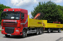 ... DAF - XF 405 der Fa. BR�NING...mit Kranaufbau und Anh�nger...