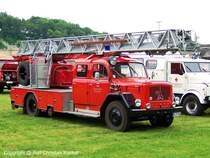 Magirus-Deutz F 150 D 11 Drehleiter, Aufbau Magirus - fotografiert am 12.06.2010 in Leipzig/ Jahnallee zur Interschutz 2010 - Copyright @ Ralf Christian Kunkel 