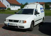 VW Polo der Fleischerei M�LLER im Juli 2010 in 36100 Petersberg - Marbach