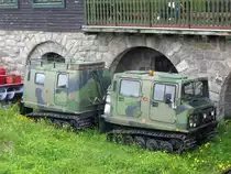  BV 206  der schwedischen Firma  H�gglunds Vehicle AB , ein Kettenfahrzeug im Military-look mit Anh�nger, sah ich im tschechischen Riesengebirge an der Wiesenbaude (tschechisch: Lučn� bouda); 26.06.2010
