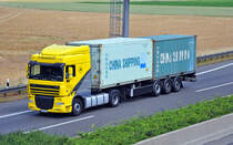 DAF XF 105.410 mit Containern,  Glandorf Transport , A61 bei Weilerswist - 06.07.2010