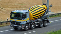 MB Actros 3236 Betonmischer auf der A61 bei Weilerswist - 06.07.2010