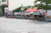 Rikscha Standplatz am 16.Mai 2009 in George Town auf der Insel Penang/Malaysia.