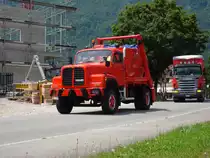 Die Anfahrt von die LKW´s unterwegs zum die 17 Inter. Truck & Country Festival in Interlaken.