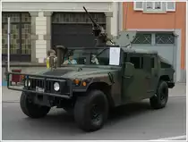 Dieser Hummer 4x4, HMMWV M 1114, V8 Dieselmotor, 6500ccm, 142kw(190Ps), Max 100 kmh, Leergewicht 4450 Kg, war auch am 04.07.10 in Diekirch zu sehen. 