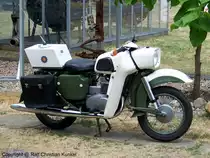 MZ ES 250/2 Krad der Volkspolizei - VoPo, DDR - fotografiert am 17.07.2010 zum 10. Milit�r- und Nutzfahrzeugtreffen am Flugplatzmuseum Cottbus - Copyright @ Ralf Christian Kunkel