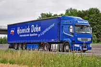 Renault mit Pritschenauflieger  Heinrich Dehn , A61 Heimerzheim 05.07.2010