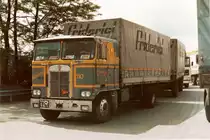 Kenworth K100 von Friderici im werbegebiet von Basel. Beginn jahren '80.