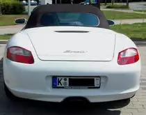 PORSCHE Boxter Cabrio in wei� -Heckansicht- gesehen in Marl 28/07/2010