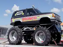 Noch ist  BRONCO  festgezurrt;
(Ford-Bronco-II wurde in den Jahren von 1984�1990 angeboten);100731