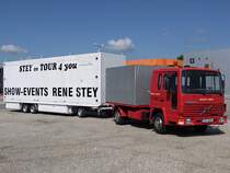 VOLVO_FL6turbo ist mit seinem Anhnger anlsslich einer Stunt-Motor-Show am Messegelnde in Ried i.I. eingetroffen;100731