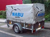 1achsiger Anhnger mit Pritschenaufbau und Plane NABU Herten 03/08/2010