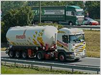 Scania R420 Tanksattelzug bei der Auffahrt auf den Ring von Antwerpen am 23.06.2010