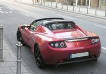 Elektrofahrzeug Tesla Roadster. Aufgenommen: Juli 2010