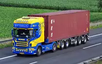 Scania R 500 Container aus den Niederlanden auf der A61 bei Rheinbach - 28.07.2010