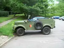 Gaz 69

L�nge: 3.850 mm
Breite: 1.750 mm
H�he: 2.030 mm
Gewicht: 1525 kg
Geschwindigkeit: 90 km/h
Leistung: 55 PS (bei 3.600 U/min)
Motordrehmoment: 124,6 Nm (12,7 kpm)
Zylinder: 4
Hubraum: 2,12 Liter
Tankinhalt: 48 l (Haupttank), 27 l (Reservetank)