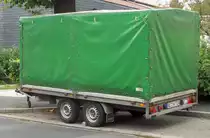 Gro�er doppel Achsen Transport Pritschen Planenanh�nger Herten S�d 09/08/2010