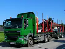 DAF CF85.460 hat nur noch eine geringe Menge Holz geladen;100720