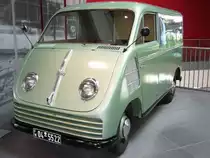 Frontansicht eines DKW Kastenwagen F89 L. 1949-1952. Der 684 cm� 2-Zylinder Zweitaktmotor leistete 20 bzw. 22 PS. Das abgelichtete Fahrzeug ist mit einem Kennzeichen der franz�sischen Beatzungszone versehen. FW steht hier f�r W�rttemberg-Hohenzollern. Audi Museum Ingolstadt.