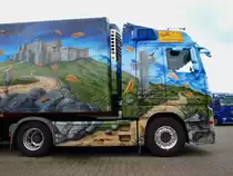 Actros 1844 mit Kühlkoffer-Sattel  Die Kreuzzüge  der Spedition Schumacher aus Würselen bei Aachen am 22.08.2010.